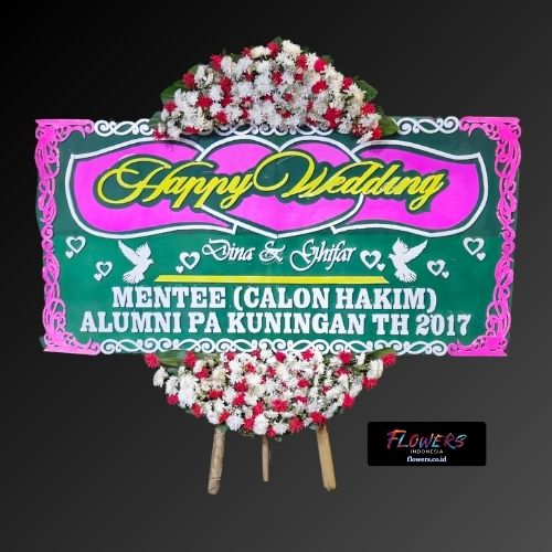 Karangan Bunga Papan Happy Wedding