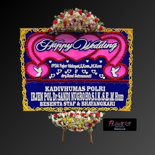 KArangan Bunga Papan Happy Wedding