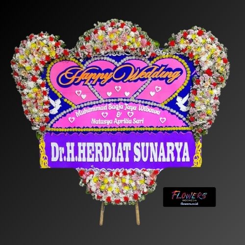 Karangan Bunga Papan Happy Wedding