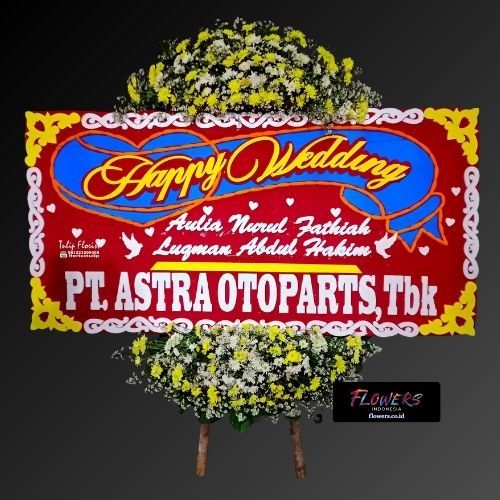 Karangan Bunga Papan Happy Wedding