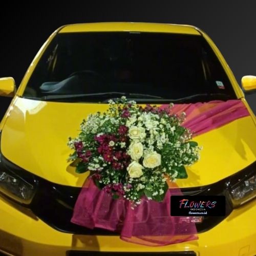 Karangan Bunga Dekorasi Mobil Pengantin