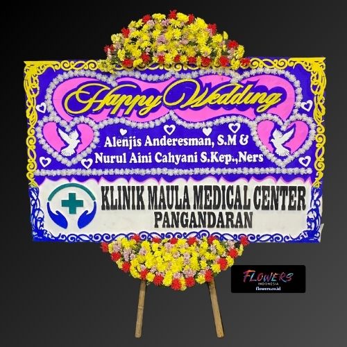 Karangan Bunga Papan Happy Wedding
