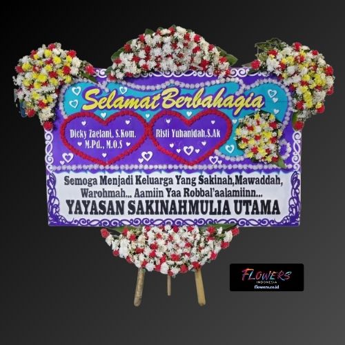 Karangan Bunga Papan Happy Wedding