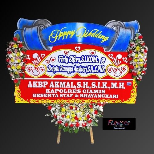 KArangan Bunga Papan Happy Wedding