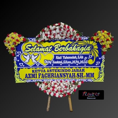 Karangan Bunga Papan Happy Wedding