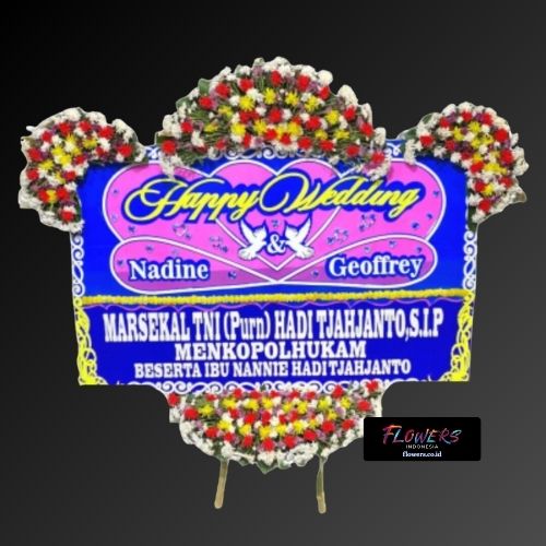 Karangan Bunga Papan Happy Wedding