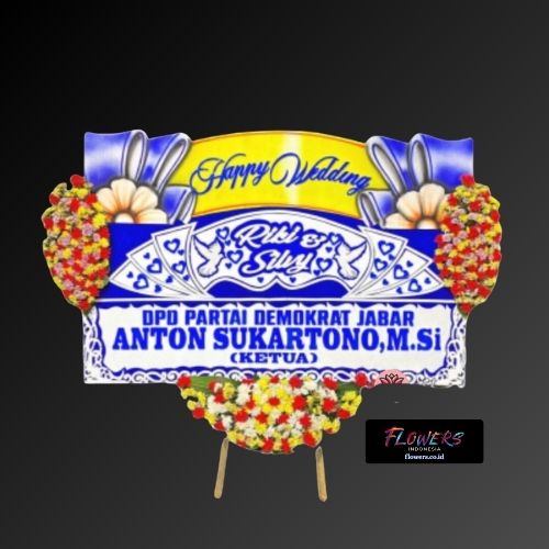 Krangan Bunga Papan Happy Wedding