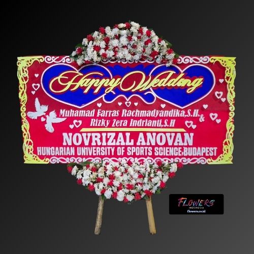 Karangan Bunga Papan Happy Wedding