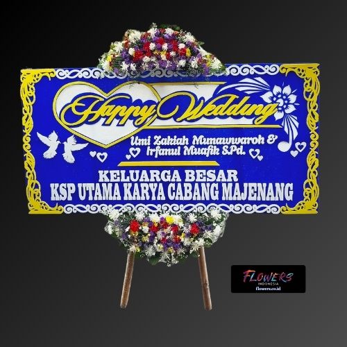 Karangan Bunga Papan Happy Wedding