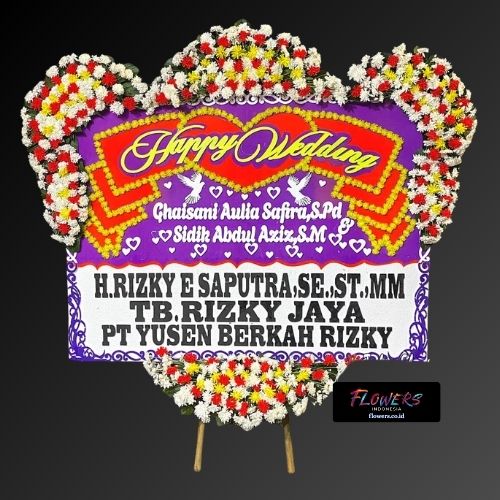 Karangan Bunga Papan Happy Wedding