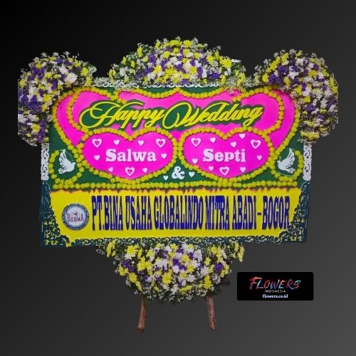 Karangan Bunga Papan Happy Wedding