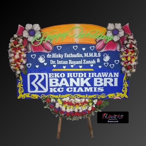 Karangan Bunga Papan Happy Wedding