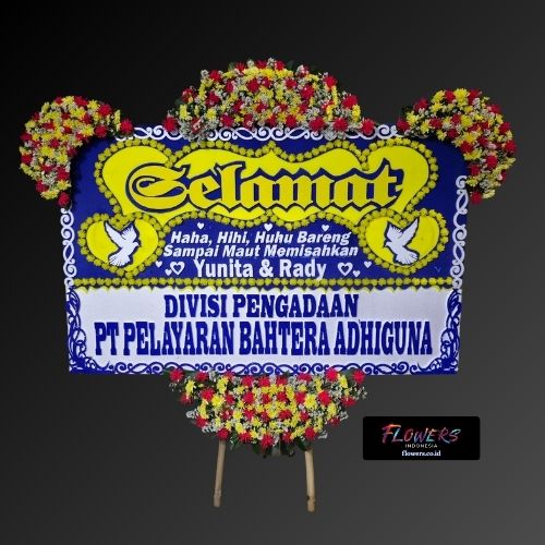Karangan Bunga Papan Happy Wedding