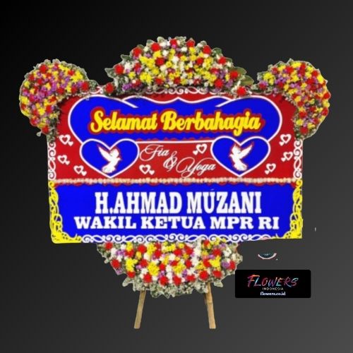 Karangan Bunga Papan Happy Wedding