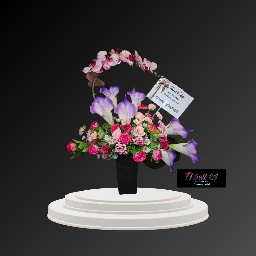 Toko karangan bunga meja Hari Satelit Palapa