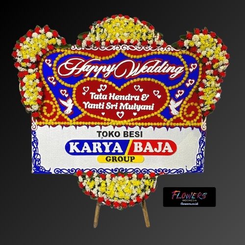 Karangan Bunga Papan Happy Wedding