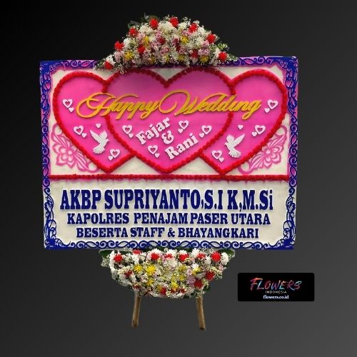 Karangan Bunga Papan Happy Wedding