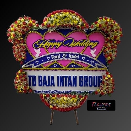 Karangan Bunga Papan Happy Wedding