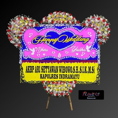 Karangan Bunga Papan Happy Wedding
