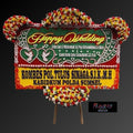 Karangan Bunga Papan Happy Wedding