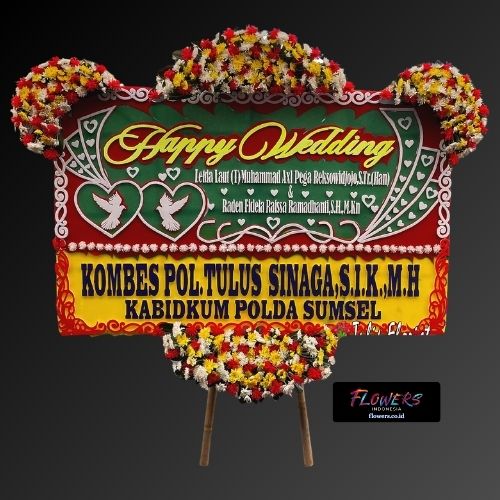 Karangan Bunga Papan Happy Wedding