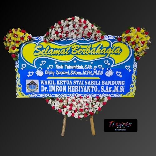 Karangan Bunga Papan Happy Wedding