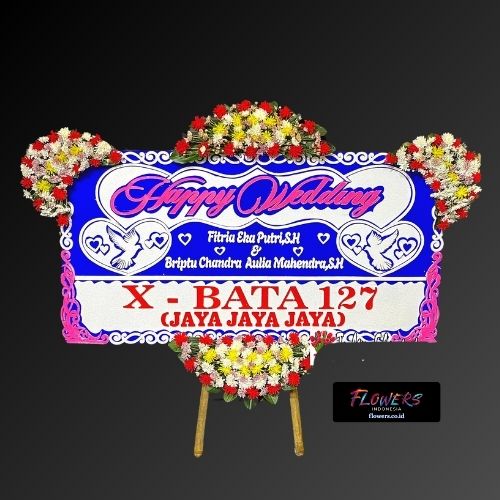 Karangan Bunga Papan Happy Wedding