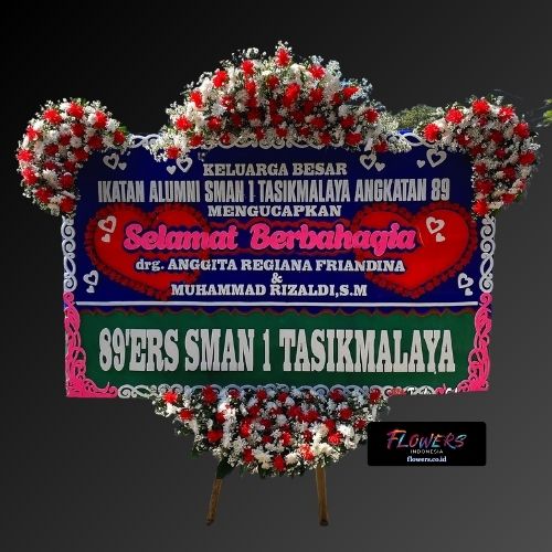 Karangan Bunga Papan Happy Wedding