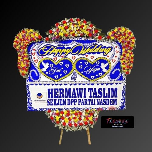 Karangan Bunga Papan Happy Wedding